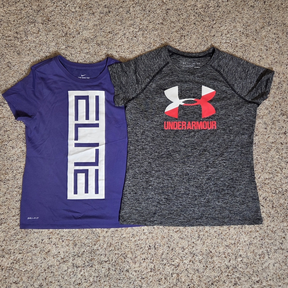 Nike Kids' Purple and Gray T-Shirts Set